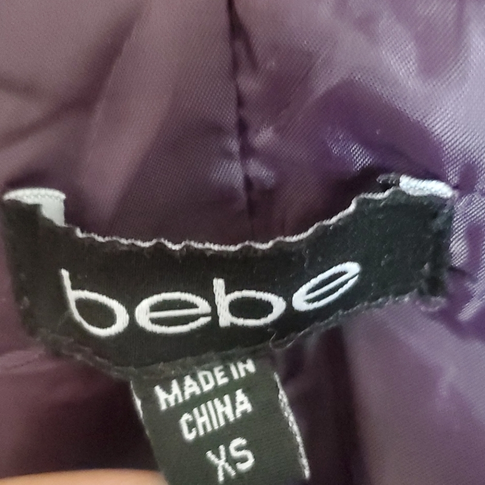 BEBE WOOL PURPLE CROPPED JACKET XS - Picture 5 of 11